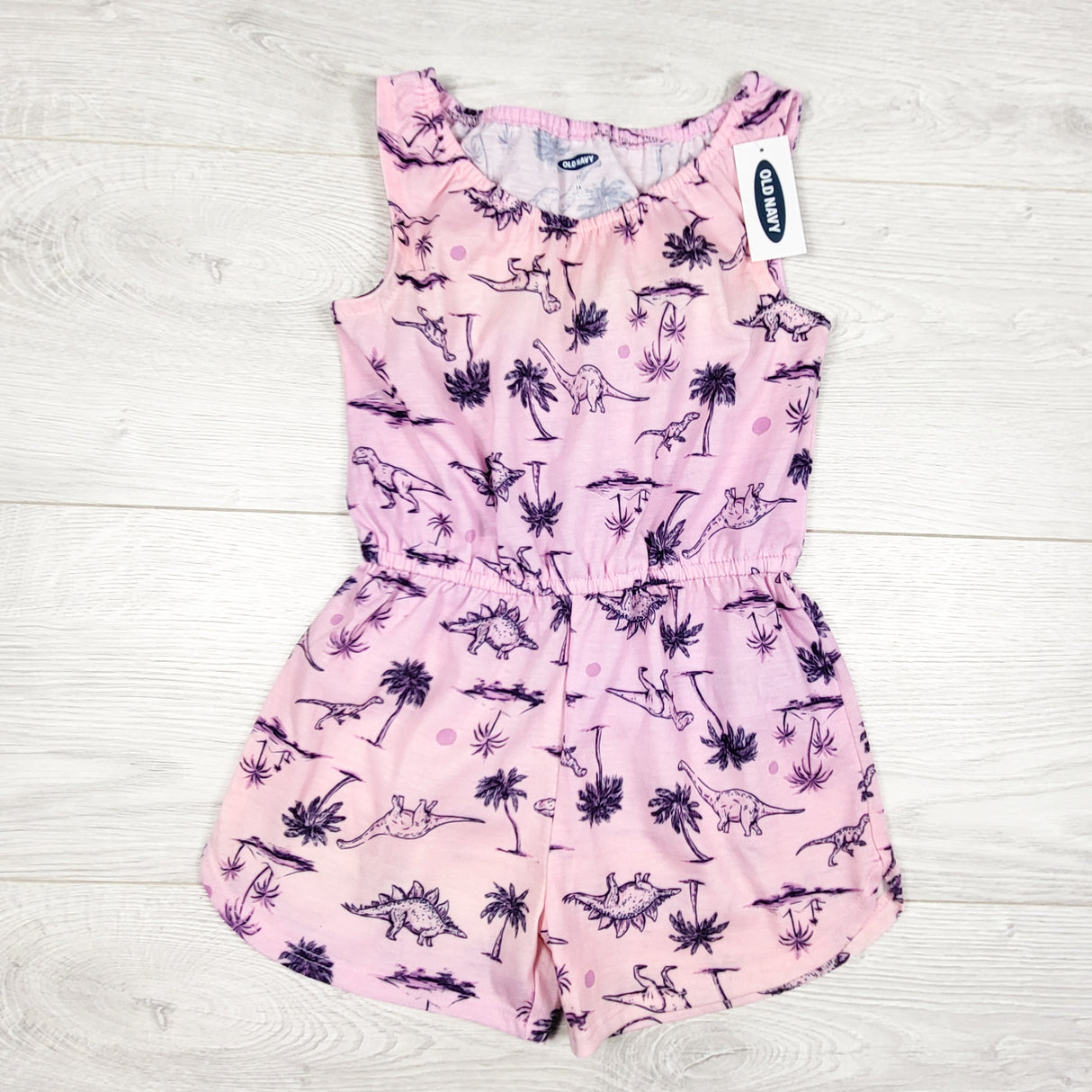 NEW - Old Navy pink and purple ombre dinosaur print romper. Size 3T