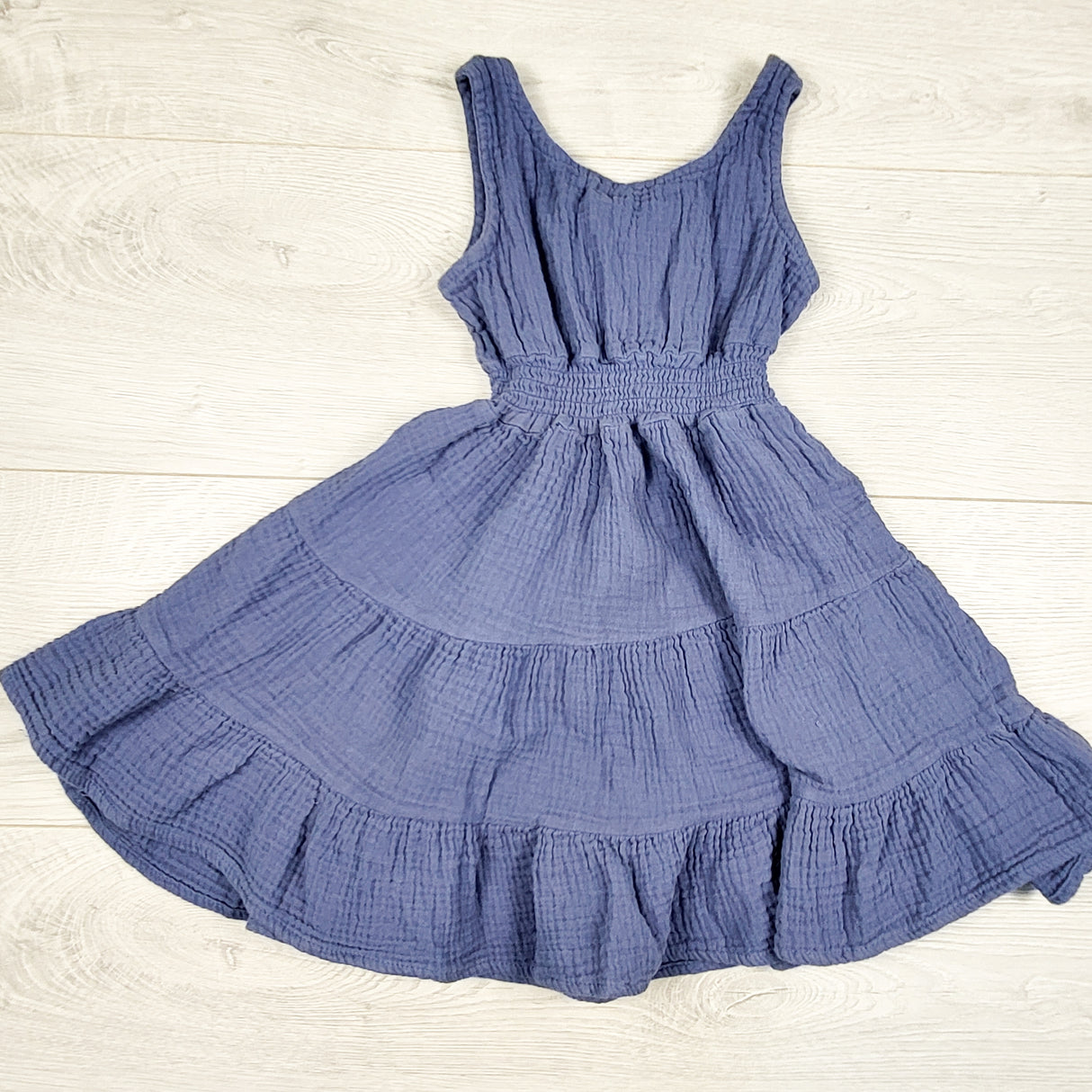 Bear Paw blue muslin cotton sleeveless dress. Size 4T