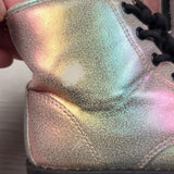 Children's Place rainbow iridescent boots. Size 9