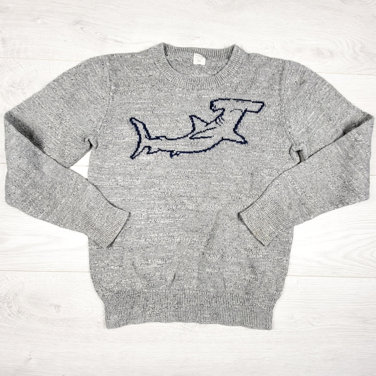 Crewcuts (J. Crew) grey hammerhead shark sweater. Size 12 - AS IS