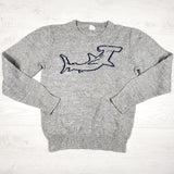 Crewcuts (J. Crew) grey hammerhead shark sweater. Size 12 - AS IS