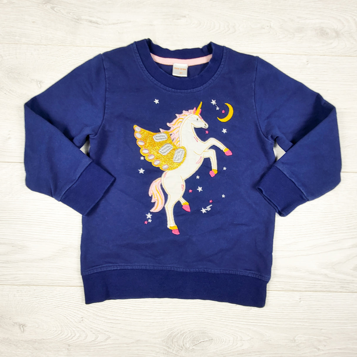 Cute Crew navy Pegasus sweatshirt. Size 3T
