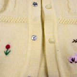 Handmade yellow snap button sweater. Approx 2T