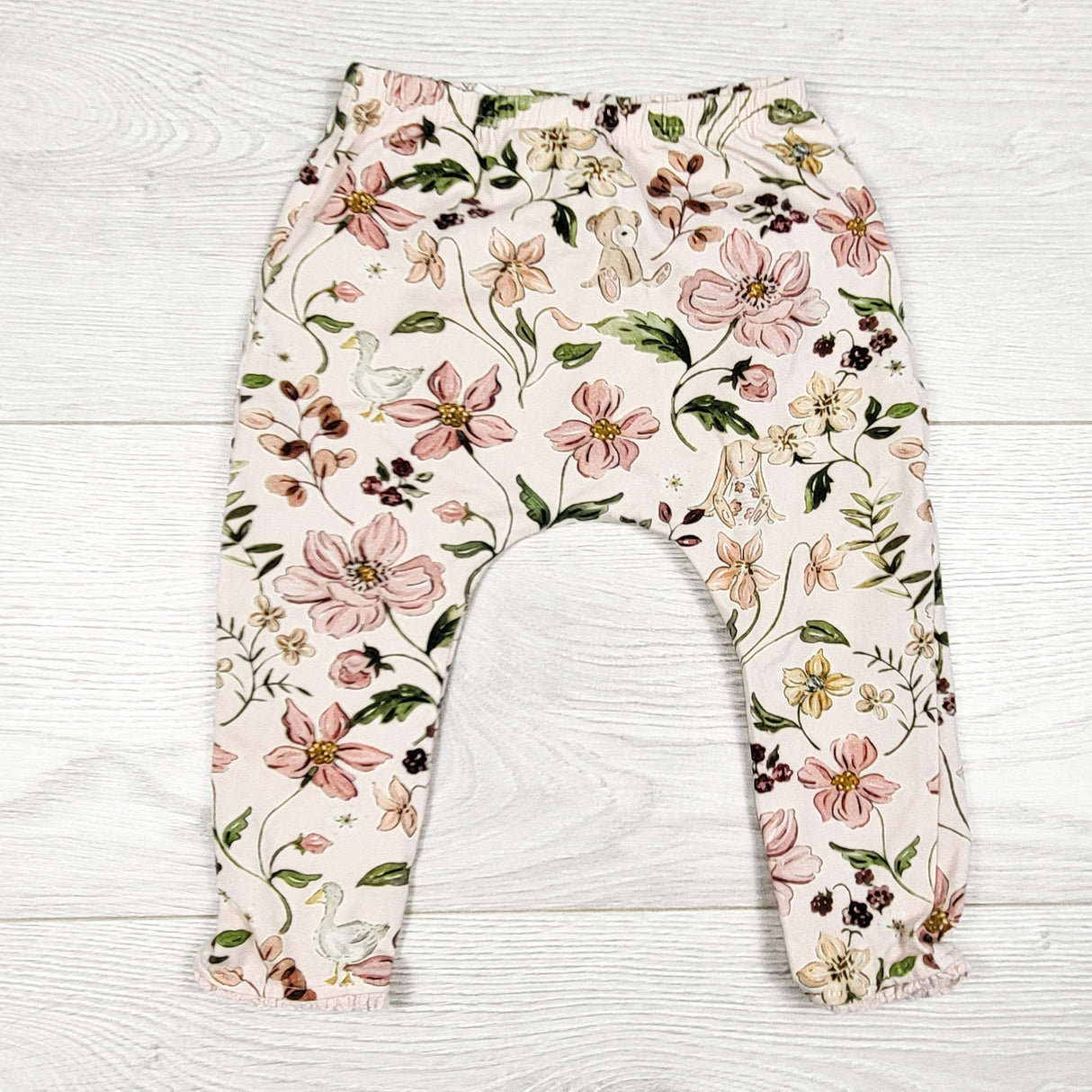 Next pink floral print pants. Size 9-12 months