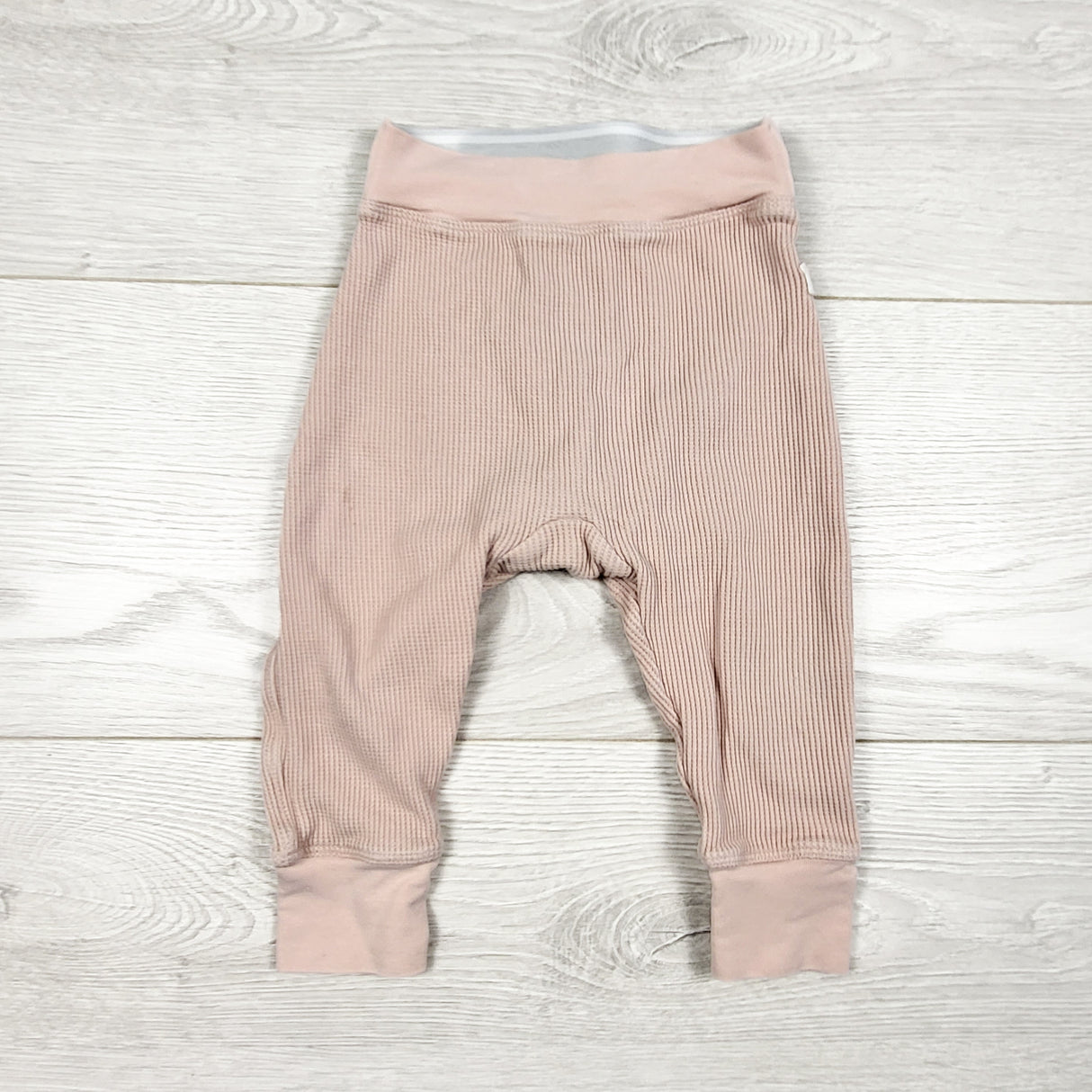 Loulou Lollipop pink waffle knit pants. Size 3-6 months