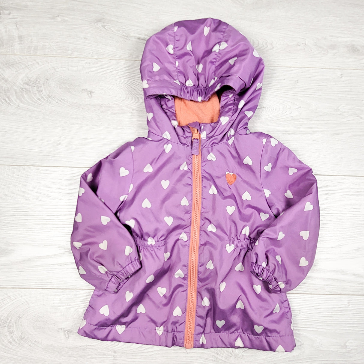 George purple heart print fleece lined windbreaker. Size 6-12 months