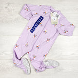 NEW - Pekkle purple zippered sleeper with roller skates. Size 12 months