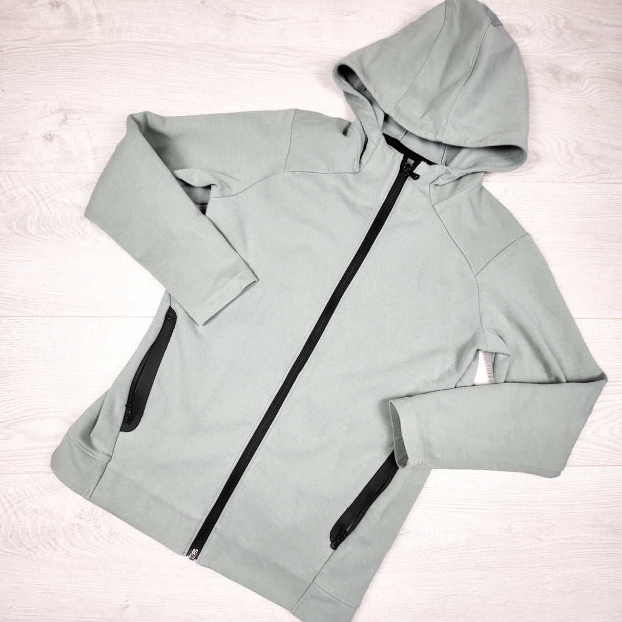 Old Navy sage green zip up active hoodie. Size 10/12