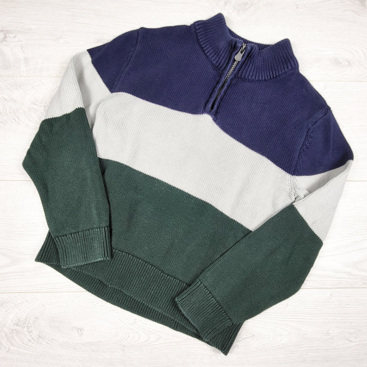 Children's Place striped quarter zip pullover sweater. Size 10