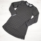 Peekaboo Beans double knit reversible dress (hearts and striped.) Size 7