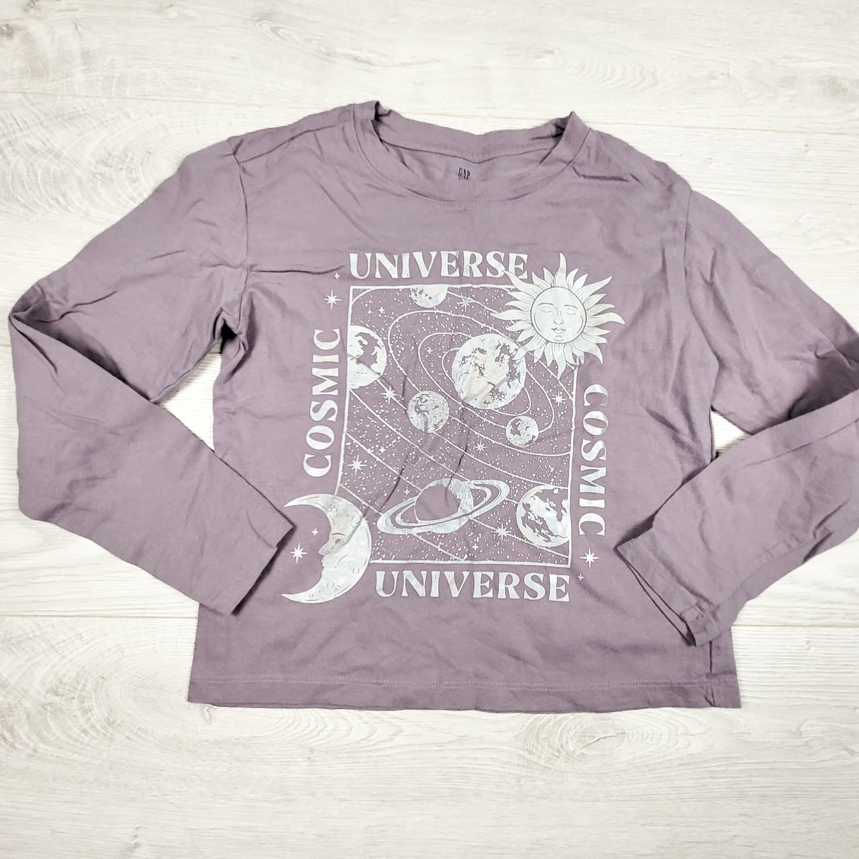 Gap purple "Cosmic Universe" long sleeve top. Size 8
