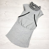 Peekaboo Beans grey cowl neck dress with kangaroo pocket. Size 7