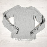 Peekaboo Beans grey cowl neck dress with kangaroo pocket. Size 7