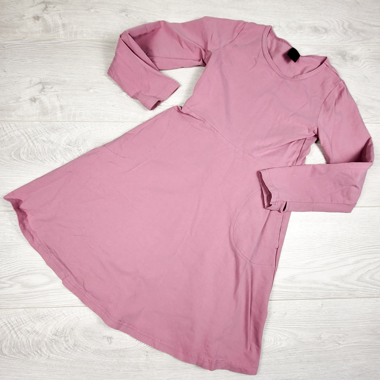 Peekaboo Beans pink long sleeve dress. Size 7