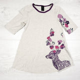 Peekaboo Beans beige dress with deer. Size 7 - AS IS