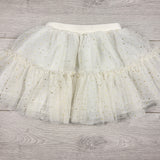 Old Navy white and gold polka dot tulle skirt. Size 12-18 months
