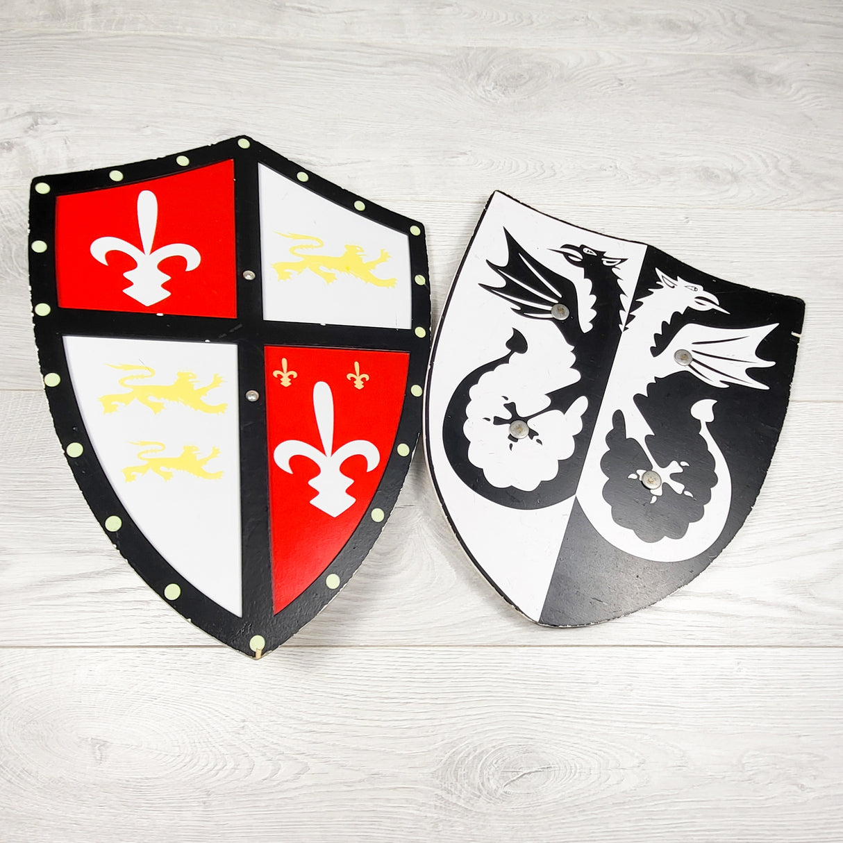 Wooden shield toys (sorry, no shipping)
