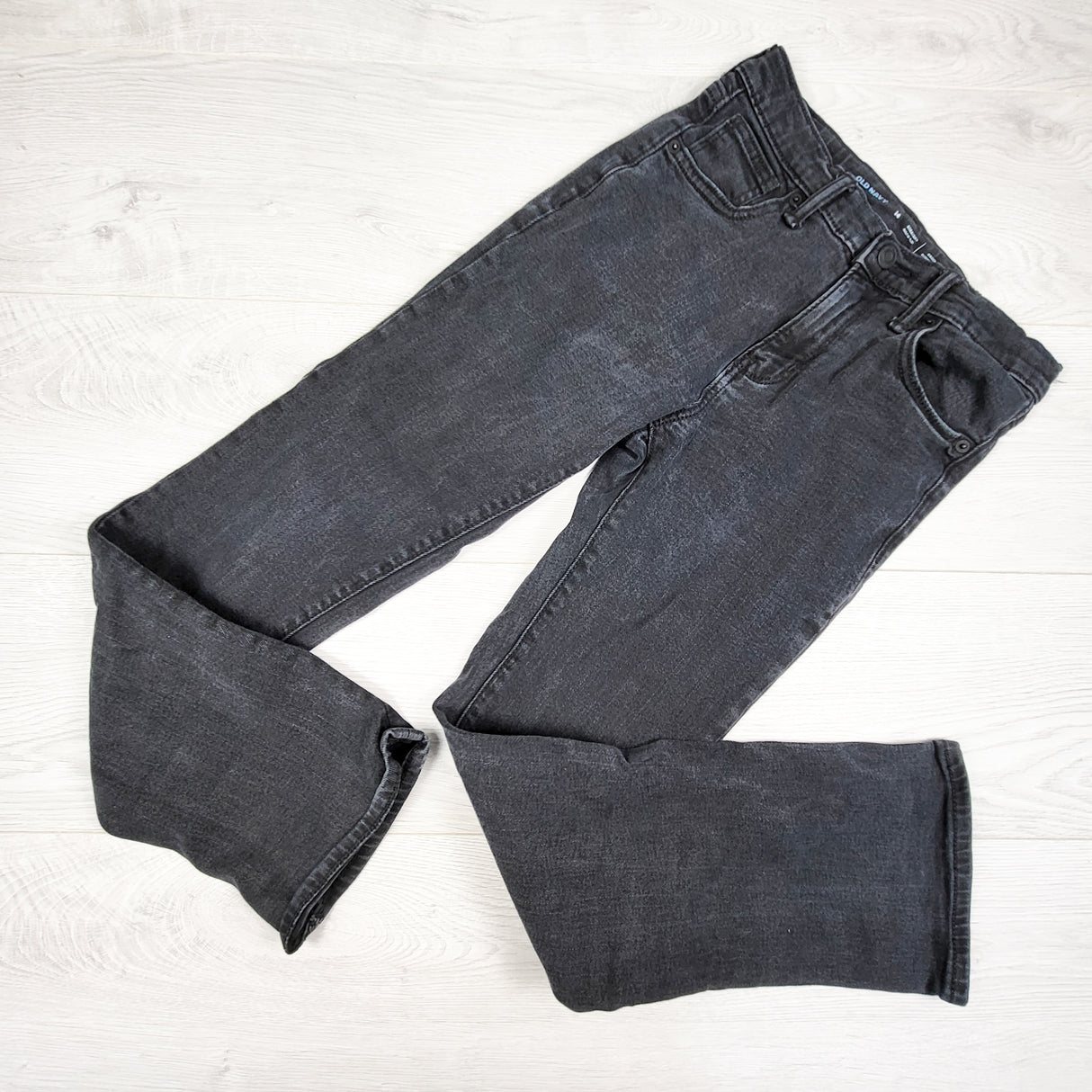 Old Navy black straight leg jeans. Size 14