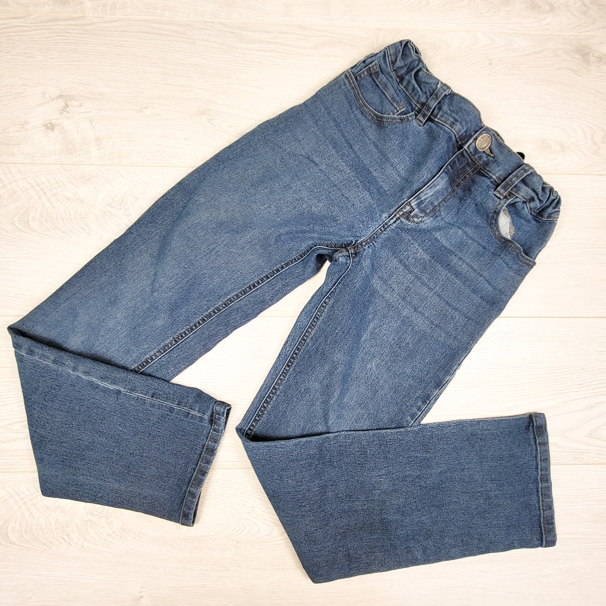 Silver straight leg jeans. Size 12