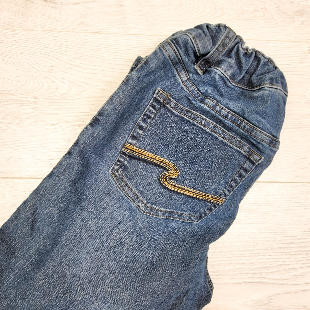Silver straight leg jeans. Size 12