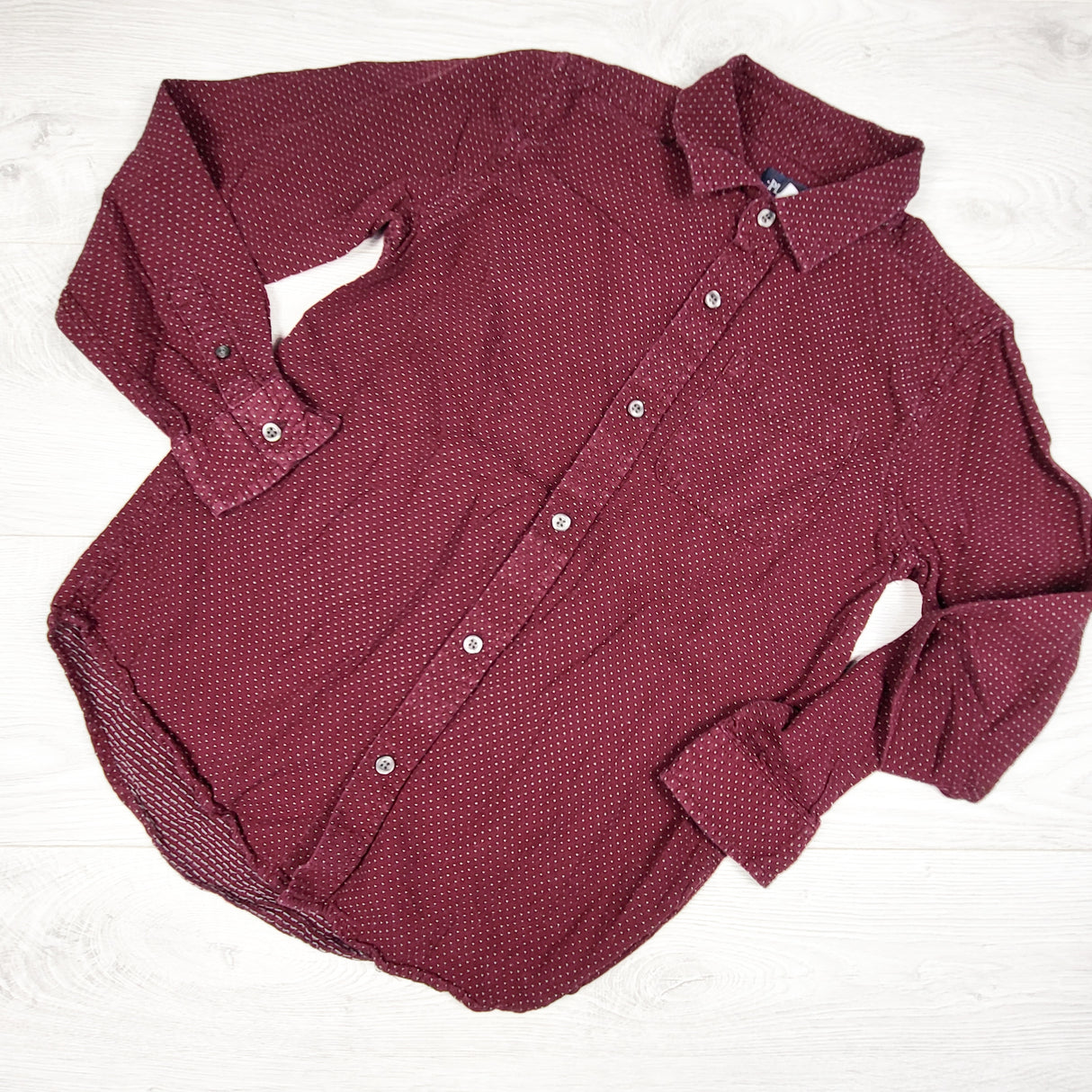 Children's Place burgundy button down shirt. Size 10/12
