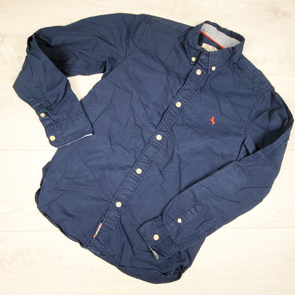 H and M L.O.G.G. navy button down shirt. Size 11/12