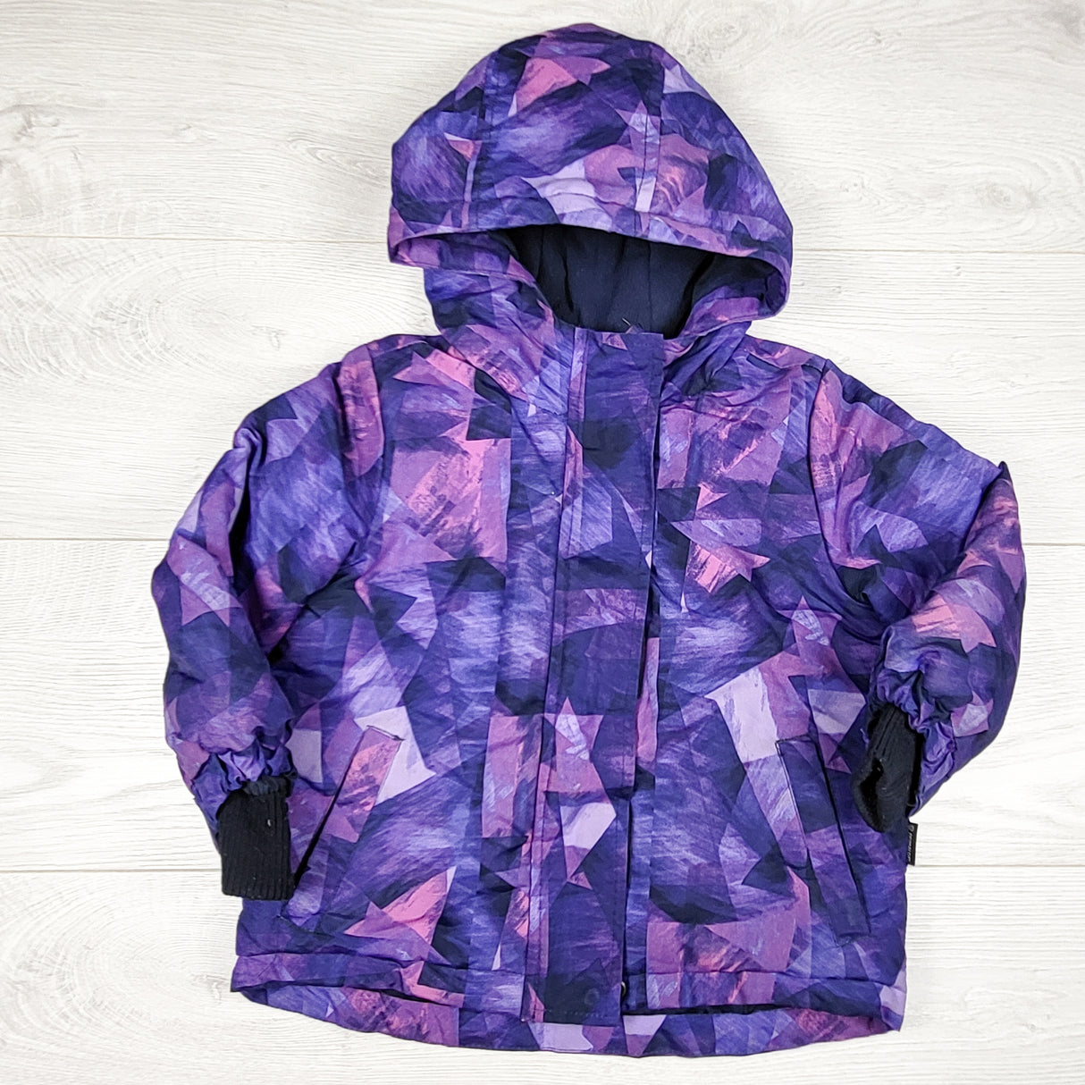Joe purple patterned fleece lined winter coat. Size 2T