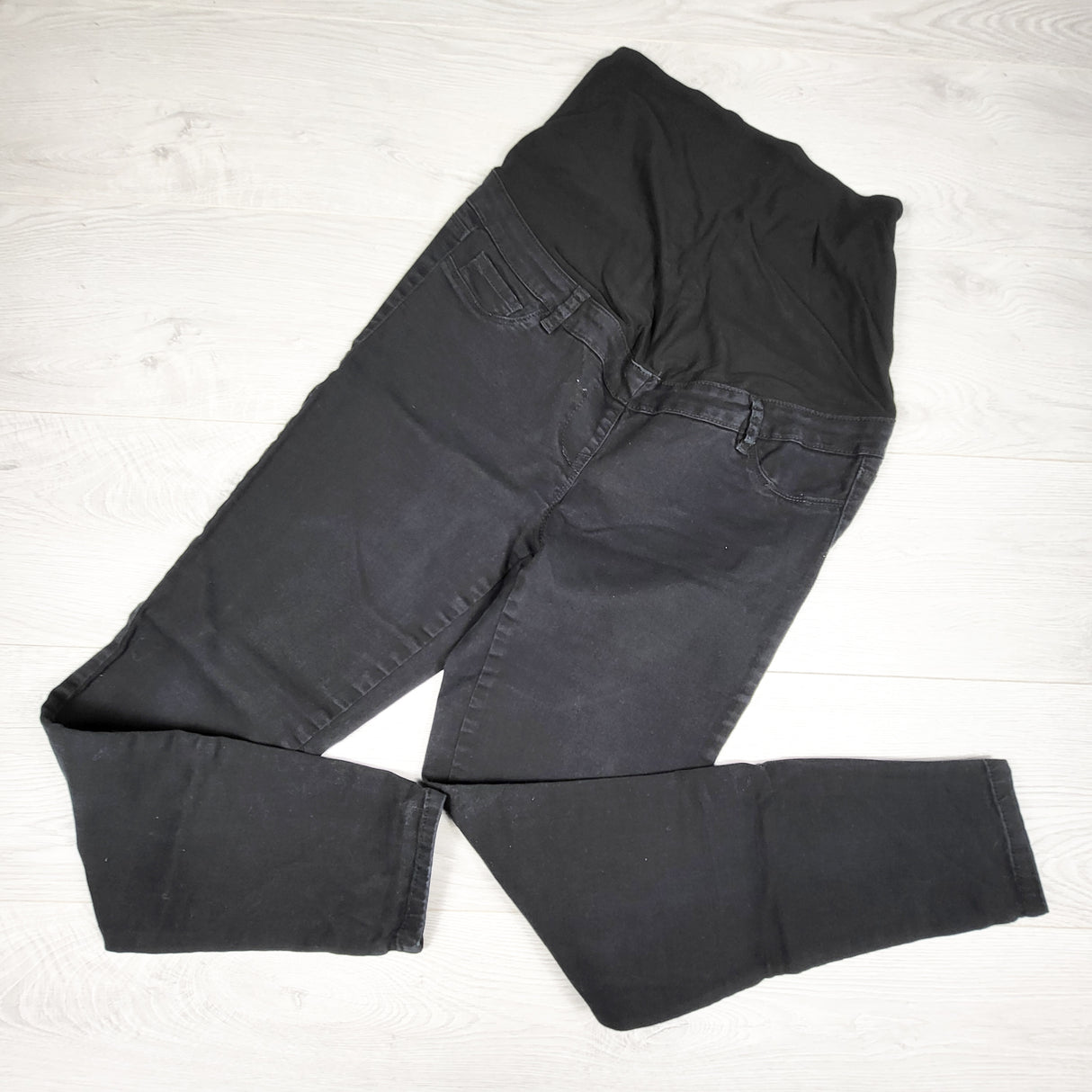 Next black denim skinny maternity jeans. Size 10 regular