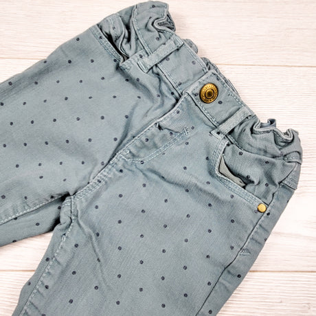 Zara aqua polka dot jeans. Size 18-24 months