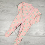 F and F pink pear print sleeper. Size 6-9 months