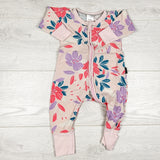 Bonds pink floral print wondersuit. Size 0-3 months