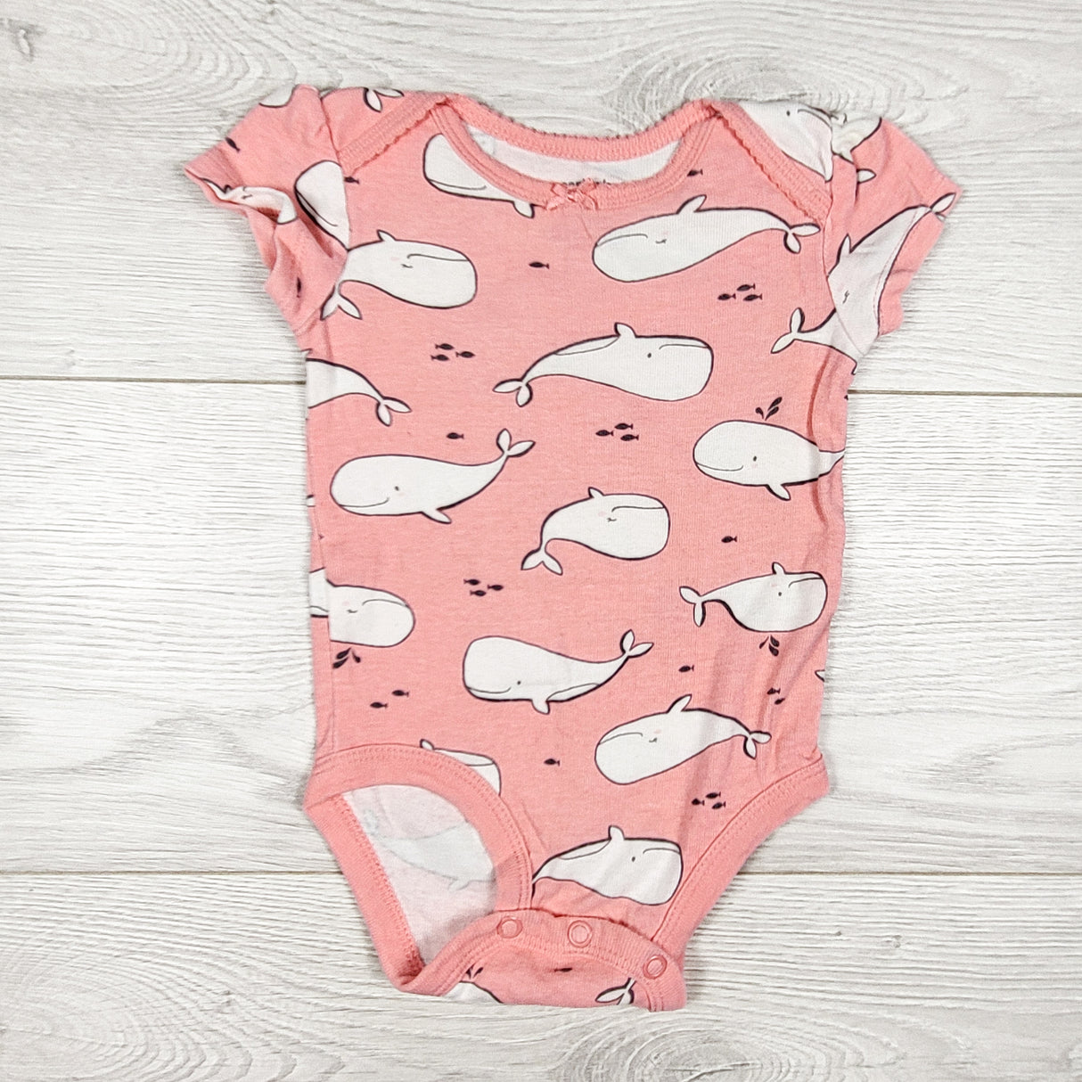 Carters pink whale print bodysuit. Size 3 months