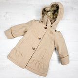 Mexx tan tweed jacket with faux fur lining. Size 18-24 months