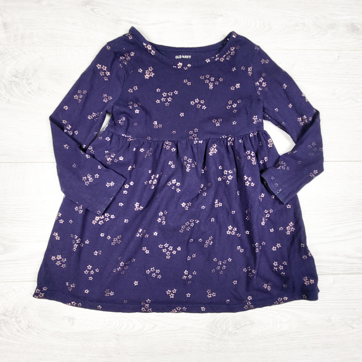 Old Navy navy dress with metallic hearts. Size 3T