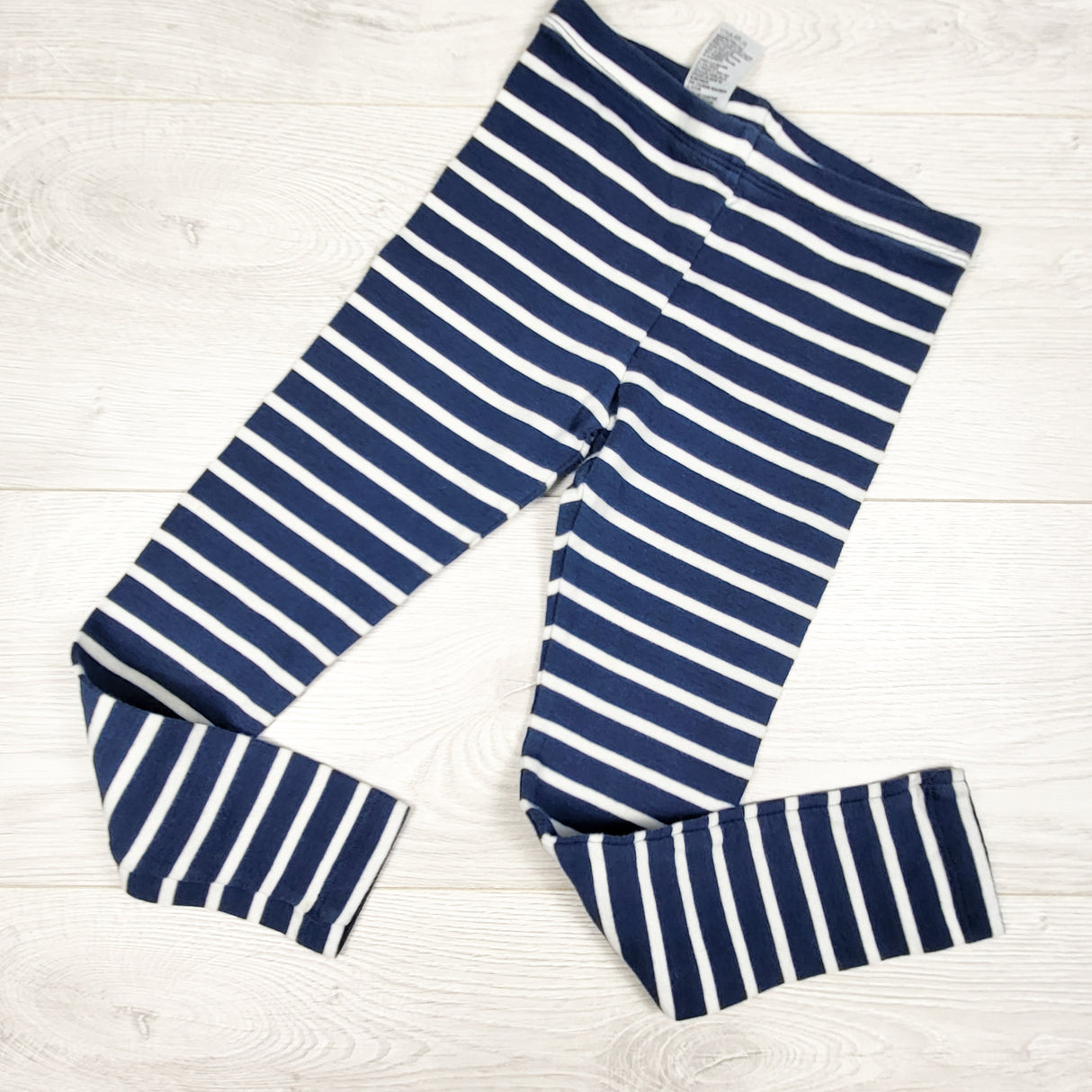 Tea Collection navy striped cotton leggings. Size 6