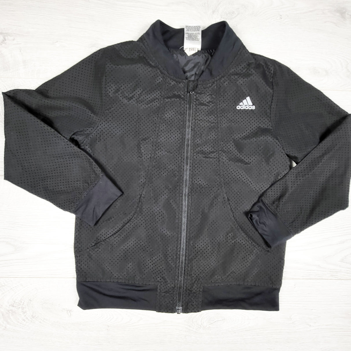 Adidas Girls' Perforated Mesh Bomber Track Jacket . Size medium (10/12)