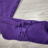 Peekaboo Beans purple leggings with bow at ankles. Size 7