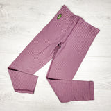 Peekaboo Beans pink and gold striped leggings. Size 3T