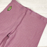 Peekaboo Beans pink and gold striped leggings. Size 3T