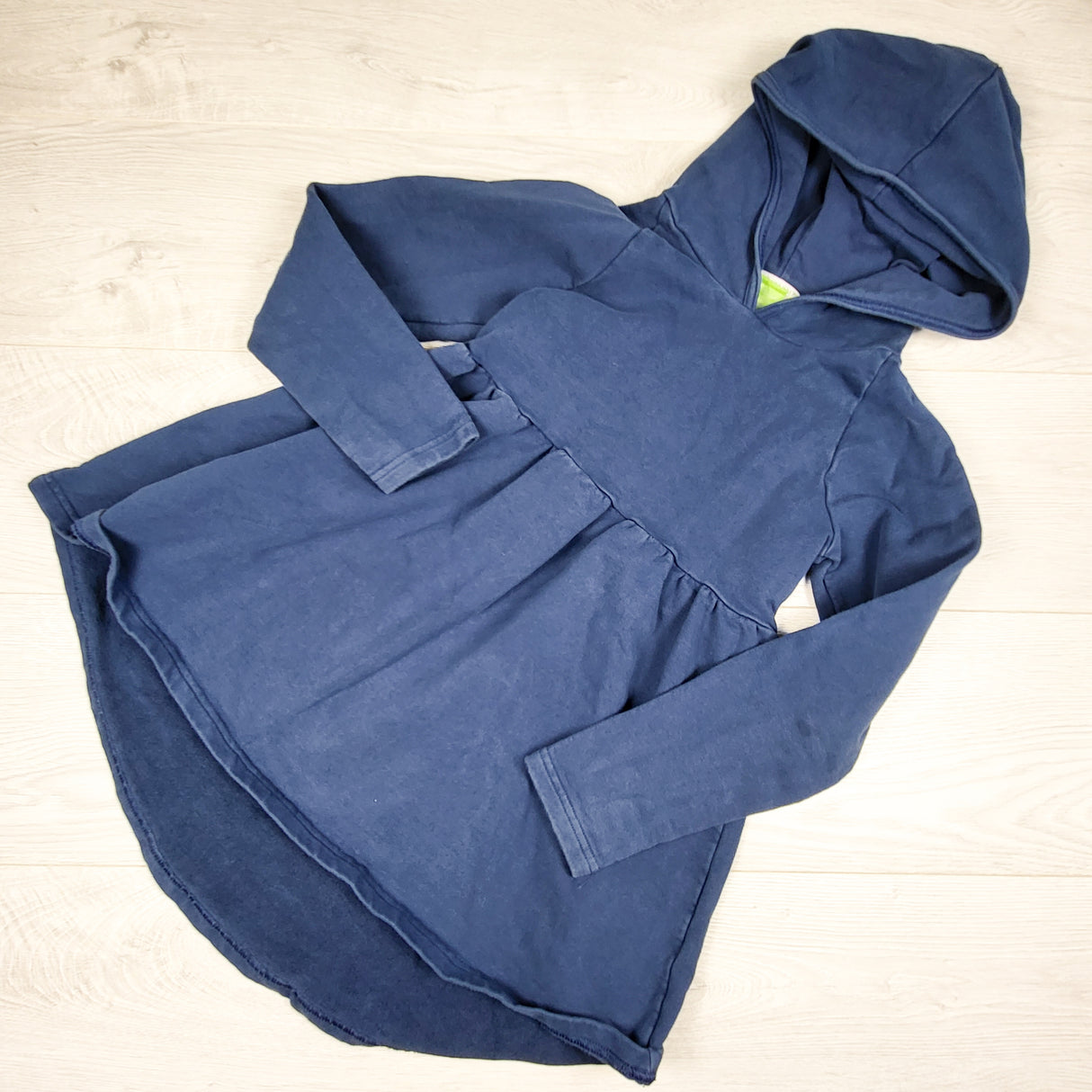Peekaboo Beans blue hooded dress. Size 8