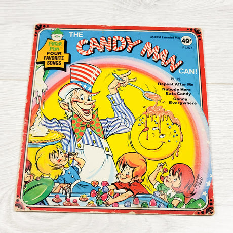 Vintage 1970s Peter Pan Records 7" 45 RPM Extended Play (EP) "The Candy Man Can!" record