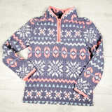 Oshkosh grey patterned pullover fleece jacket. Size 6/6X - AS IS