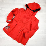 Disney red bow front Minnie Mouse pea coat. Size 5T