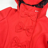 Disney red bow front Minnie Mouse pea coat. Size 5T