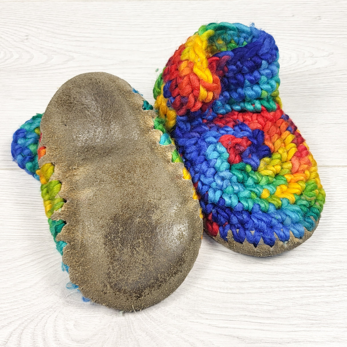 Padraig sheepskin slippers (rainbow.) Size like a 9