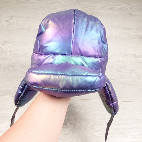 Joe Iridescent Puffer Trapper Hat. Size 4/5T