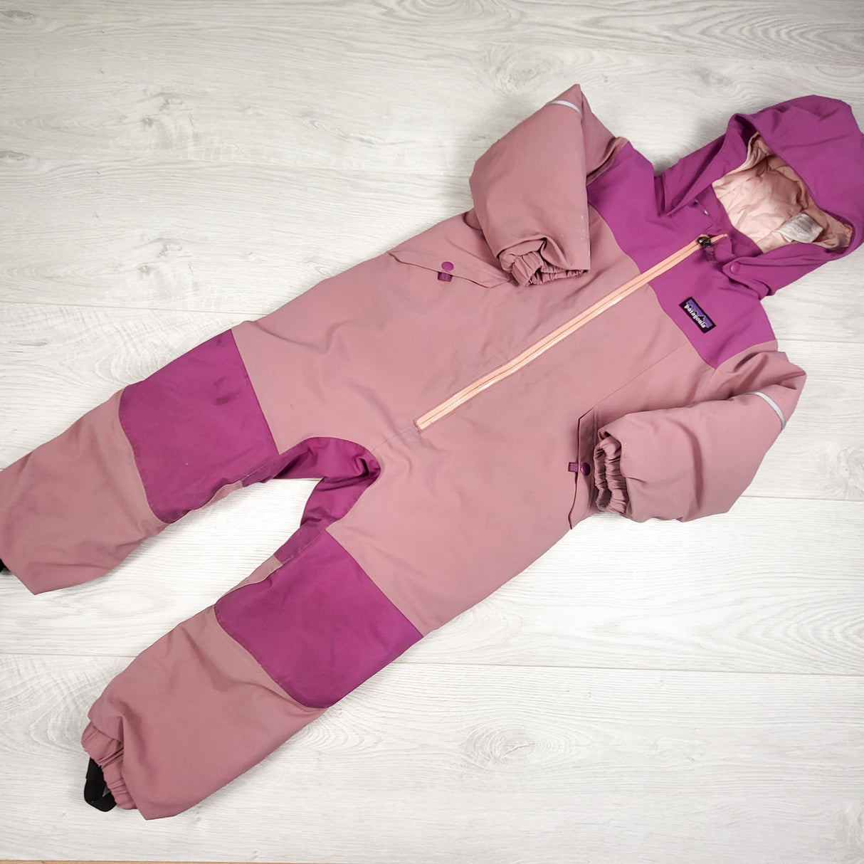 Patagonia pink "Snow Pile" One-Piece Snowsuit. Size 3T - AS IS.