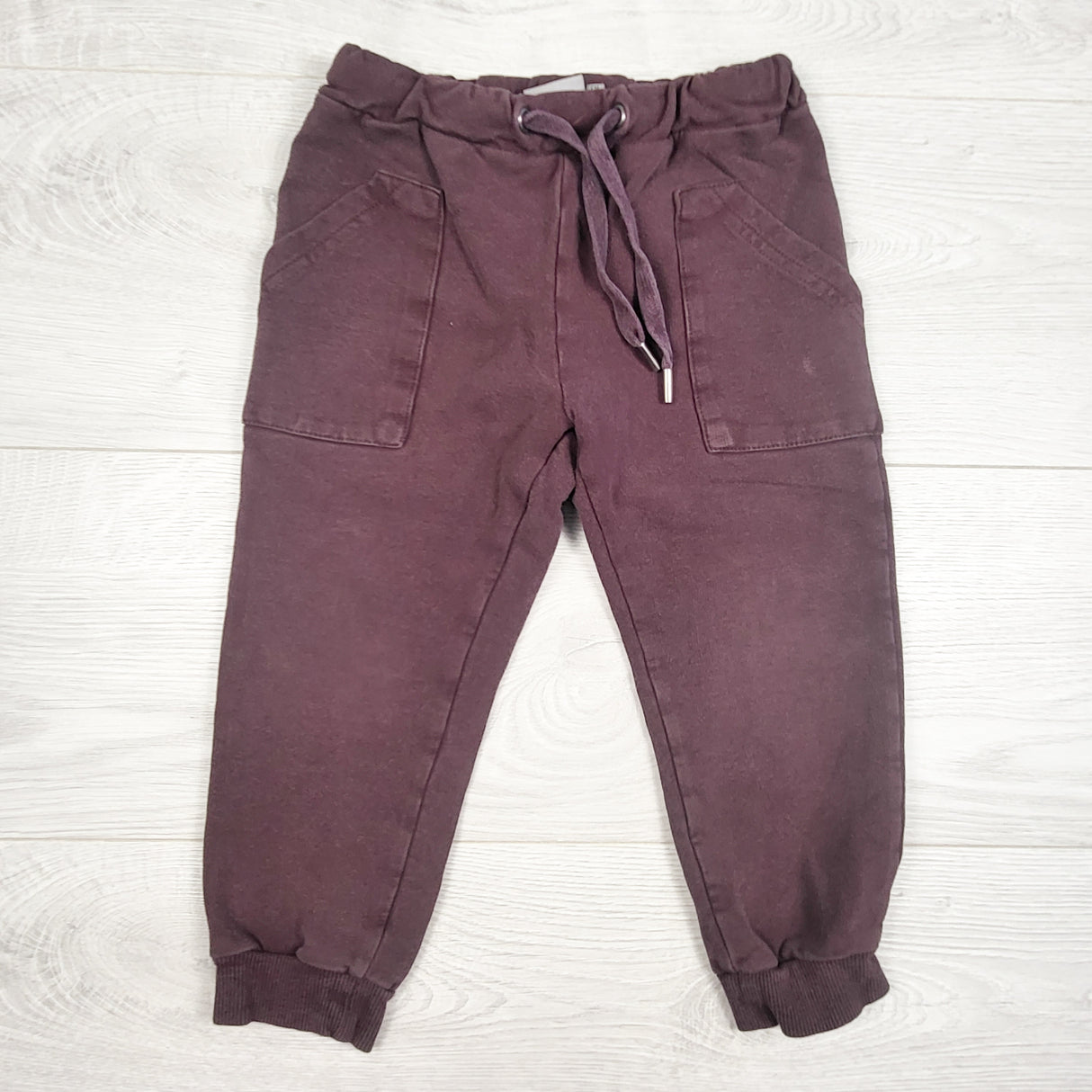 Wheat Purple Organic Cotton "Frank" Style Drawstring Sweatpants. Size 2T