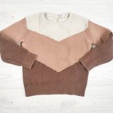 H and M chevron colour block organic cotton sweater. Size 2/3T - AS IS