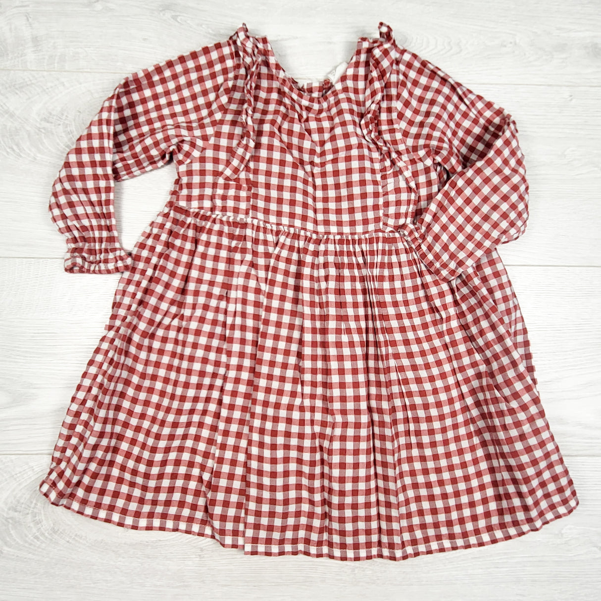H and M red checkered dress. Size 18-24 months